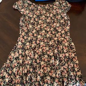 Pretty floral black dress
